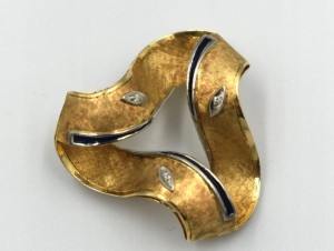 ZŁOTA BROSZA - DIAMENTY, pr.750