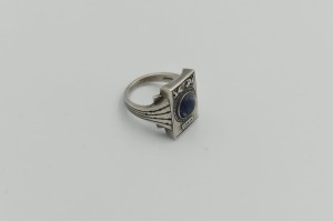SREBRNY PIERŚCIONEK- SERGE DENIMES, LAPIS LAZULI