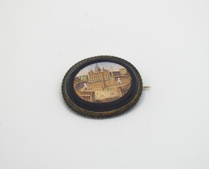 MIKROMOZAIKA- PIĘKNA BROSZKA Z OK. 1830/40